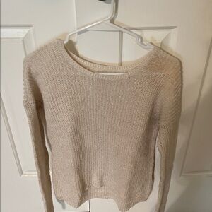 Hollister Women's Beige Crew Neck Sweater